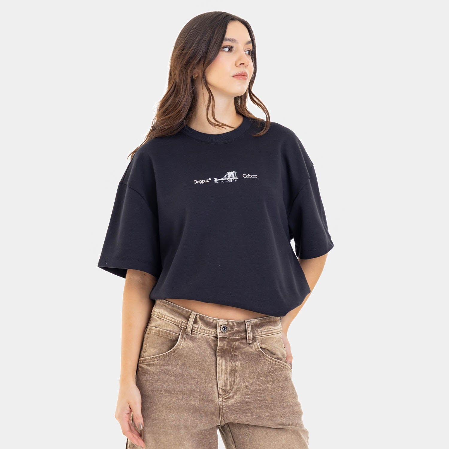 Boxy Fit Tee Brooklyn Bridge Negro - imagen 6
