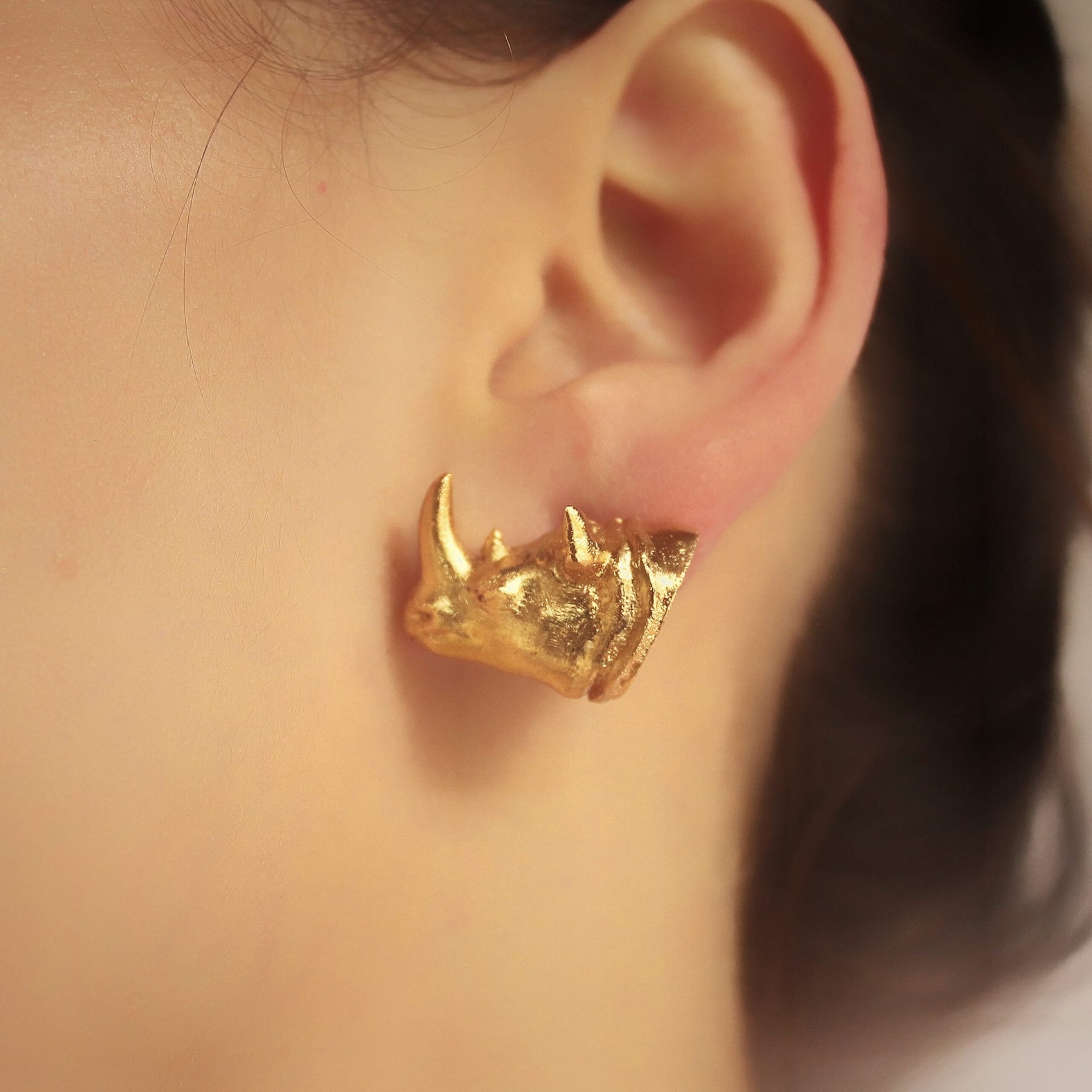 Aretes cabeza de rinoceronte - imagen 2
