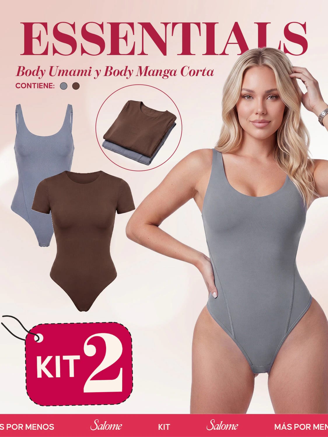 Kit Body Diario Tiras Finas & Manga Corta Sin Costuras | Salome 5005 + 5007 | 01L5 - imagen 8