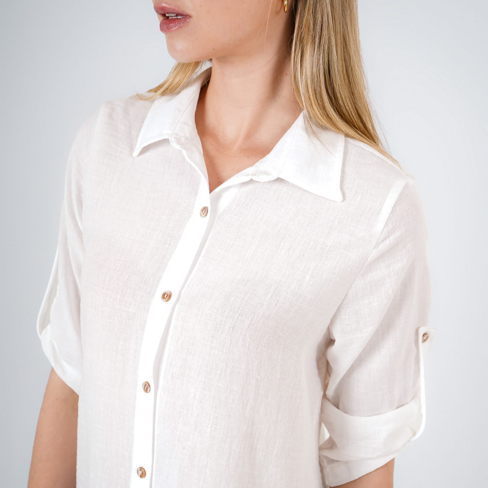 Blusa Cuello Camisero Manga 3/Cuartos - imagen 6