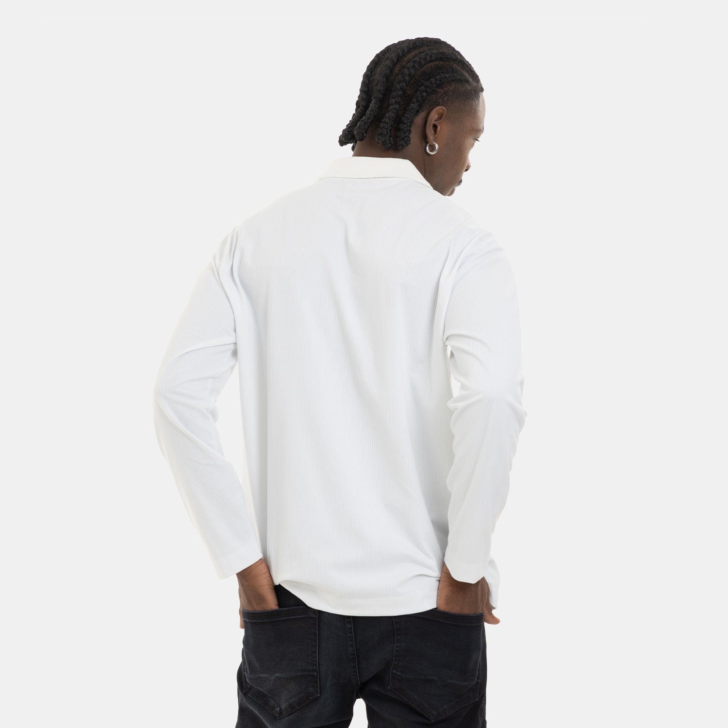 Zip Polo Sweatshirt White - imagen 4