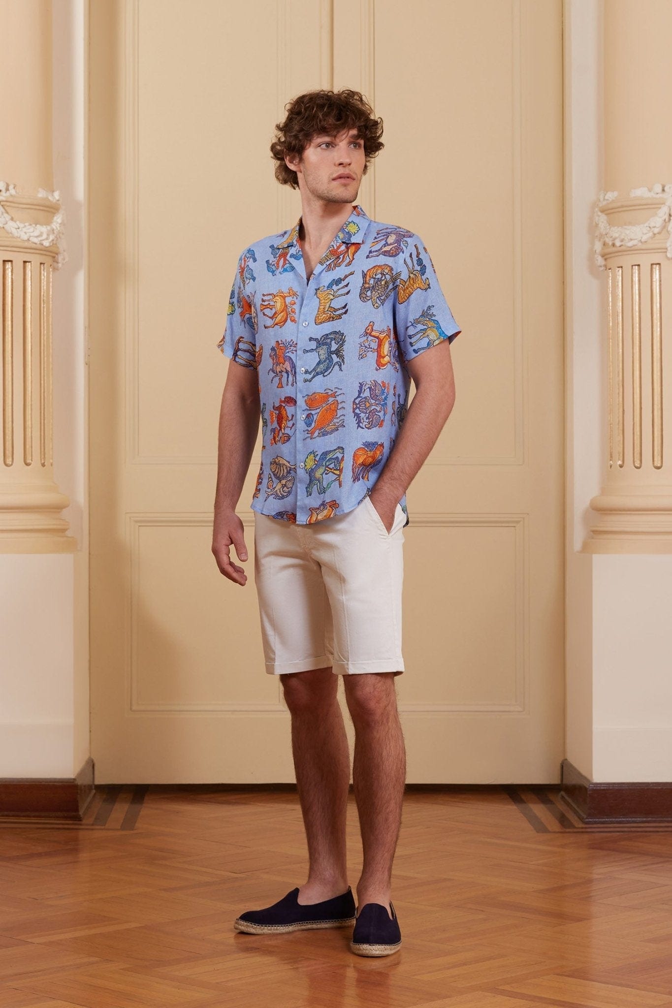 Men's ravena linen shirt sky blue - imagen 2