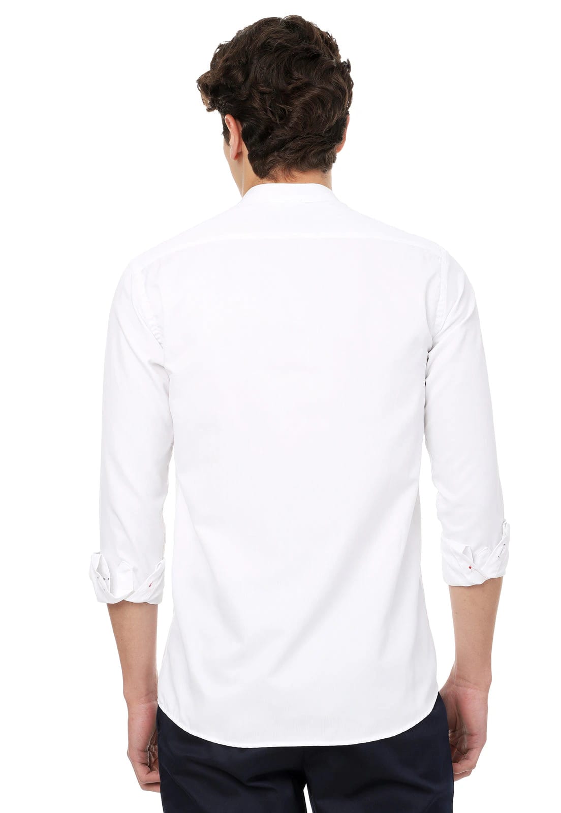 Camisa cuello nerú  blanca slimfit - imagen 2