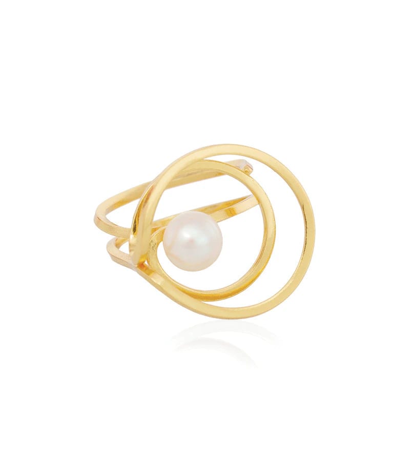 Anillo Mar Perla Dorado - imagen 1