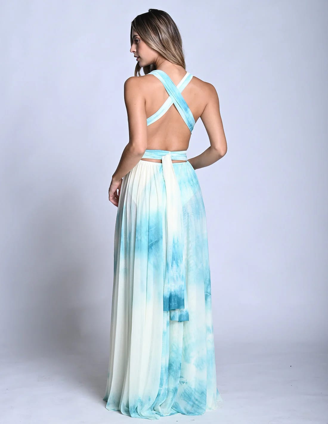 Vestido Hydra Turquoise Hand Dyed - imagen 3