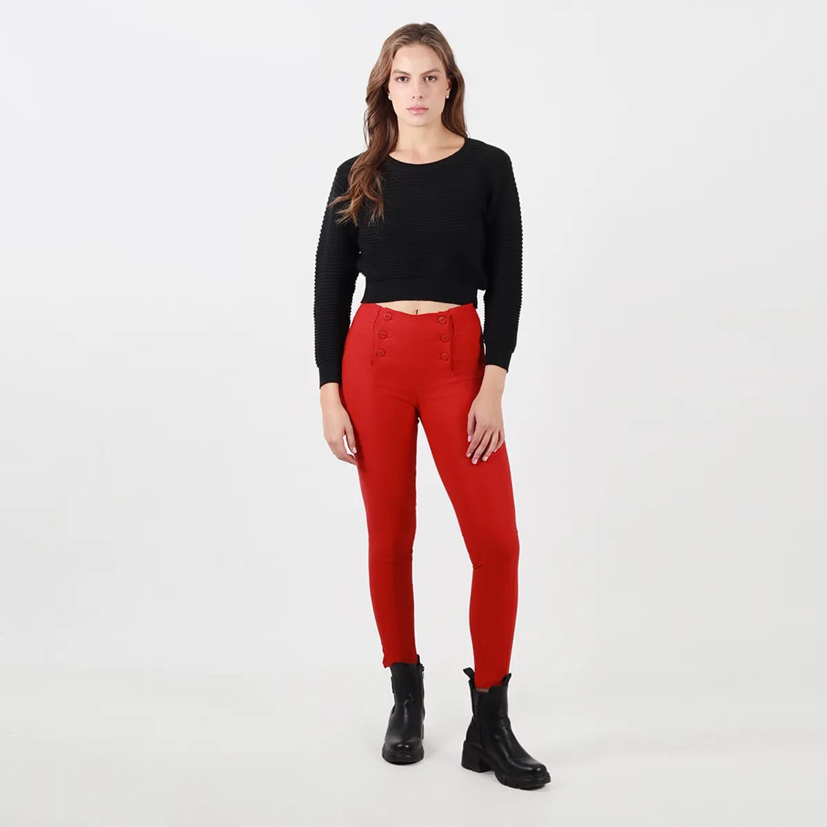 Pantalon tiro alto bota skinny - imagen 1