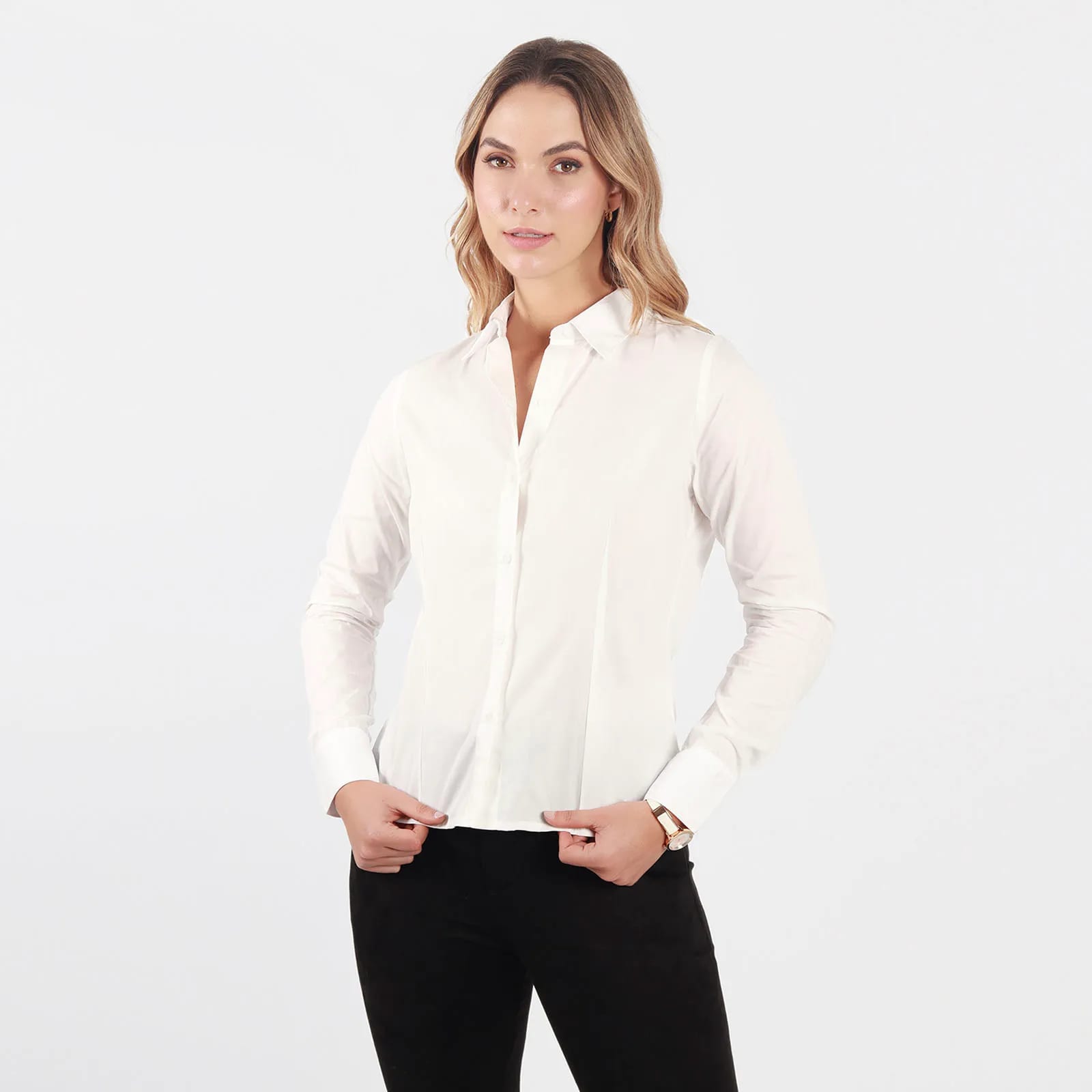Blusa cuello camisero manga larga - imagen 3