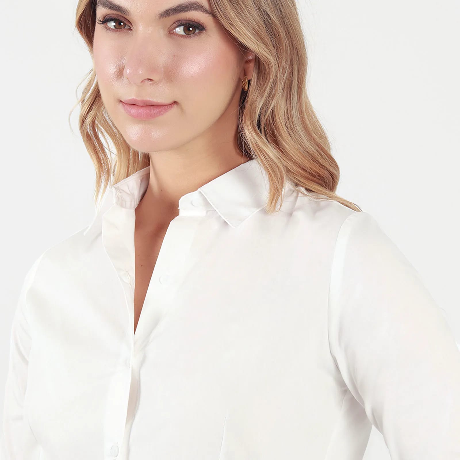 Blusa cuello camisero manga larga - imagen 1