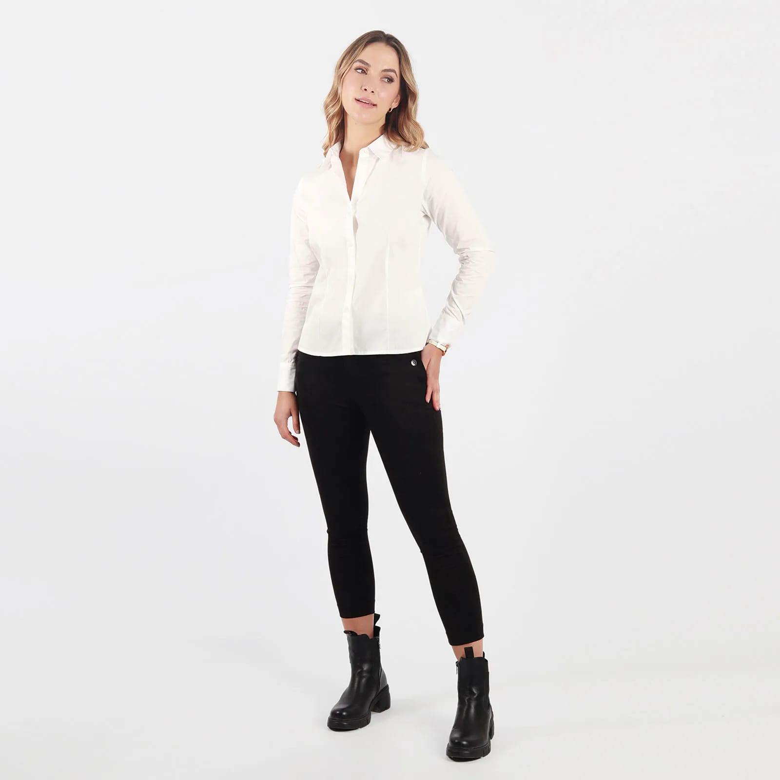 Blusa cuello camisero manga larga - imagen 2