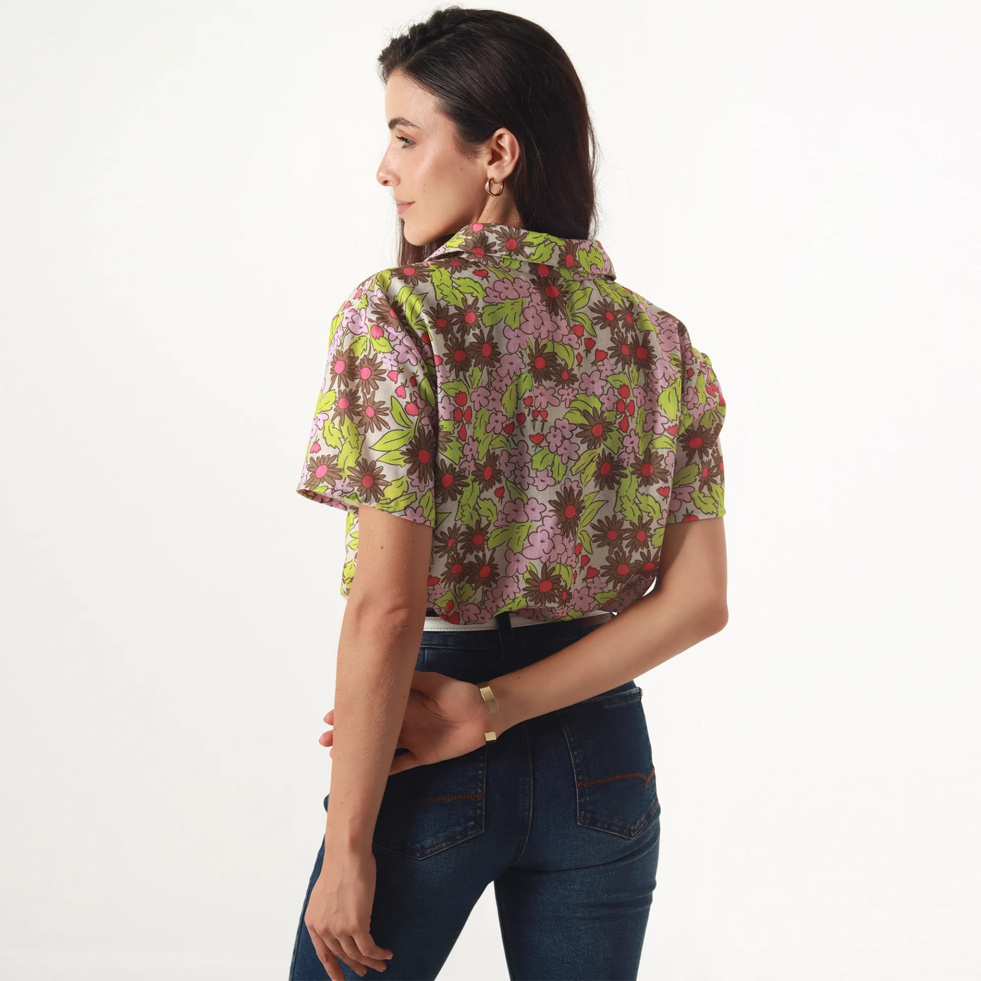 Blusa Cuello Camisero Manga Corta - imagen 5