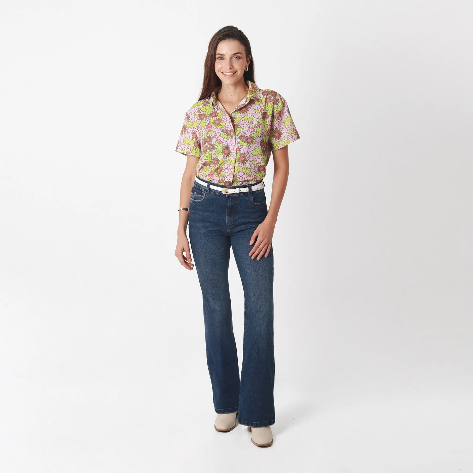 Blusa Cuello Camisero Manga Corta - imagen 4