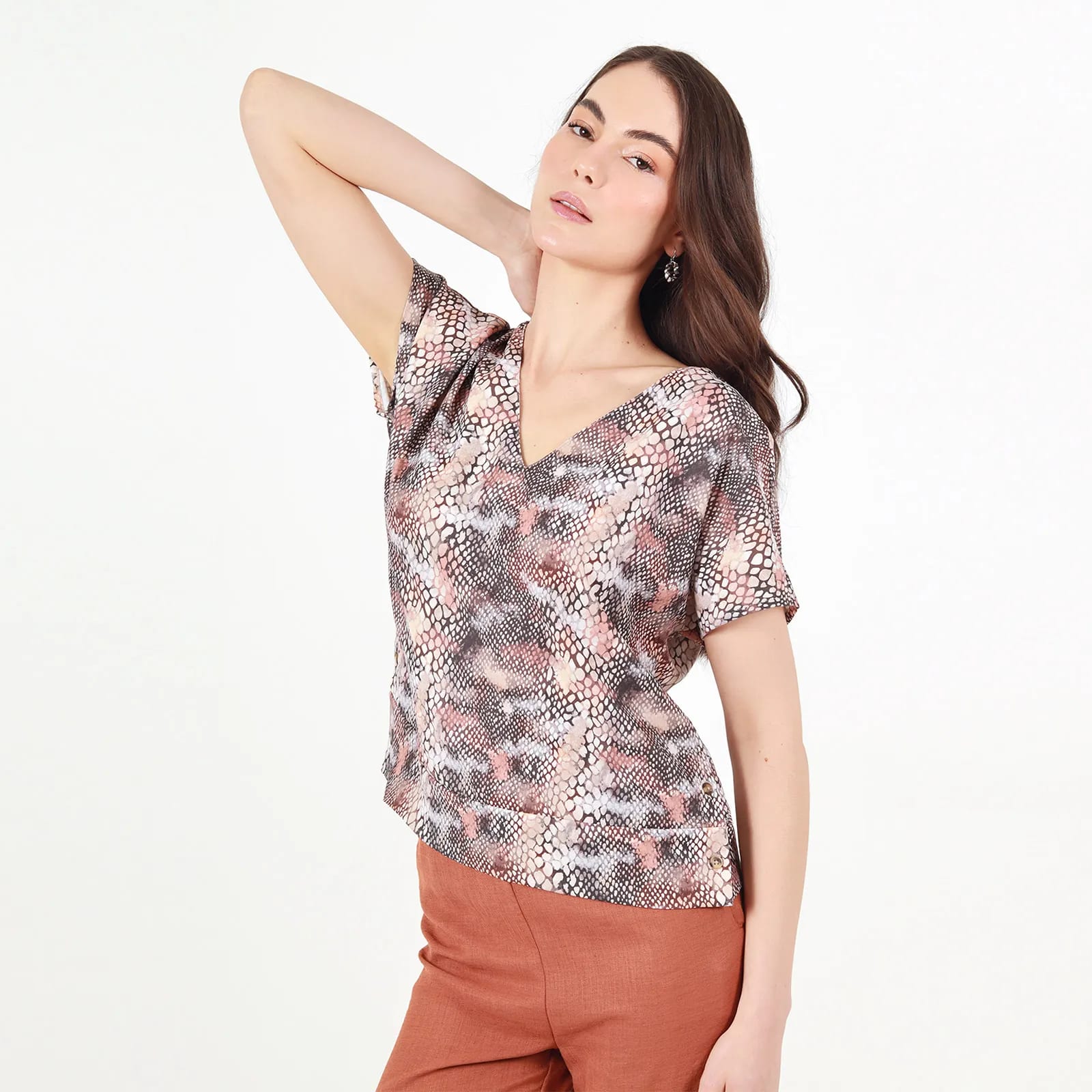Blusa Cuello V Manga Corta - imagen 43
