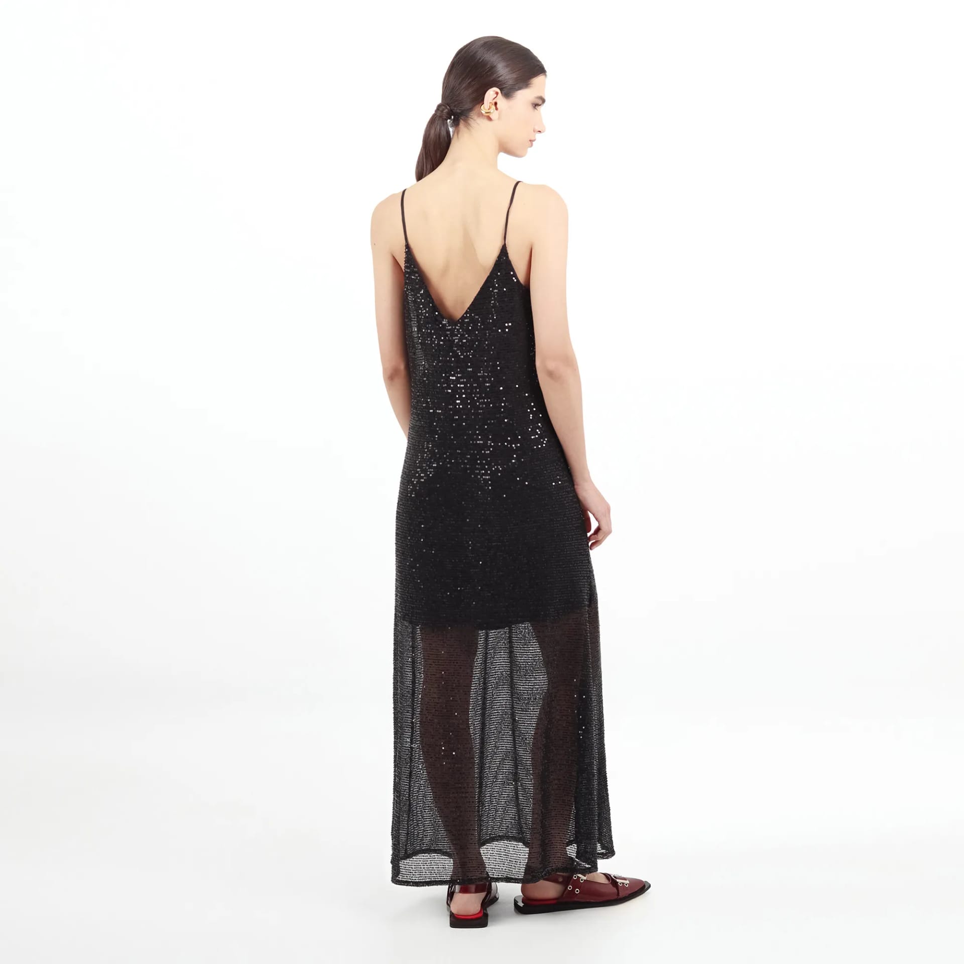 Vestido Cuello V Manga Sisa - imagen 3