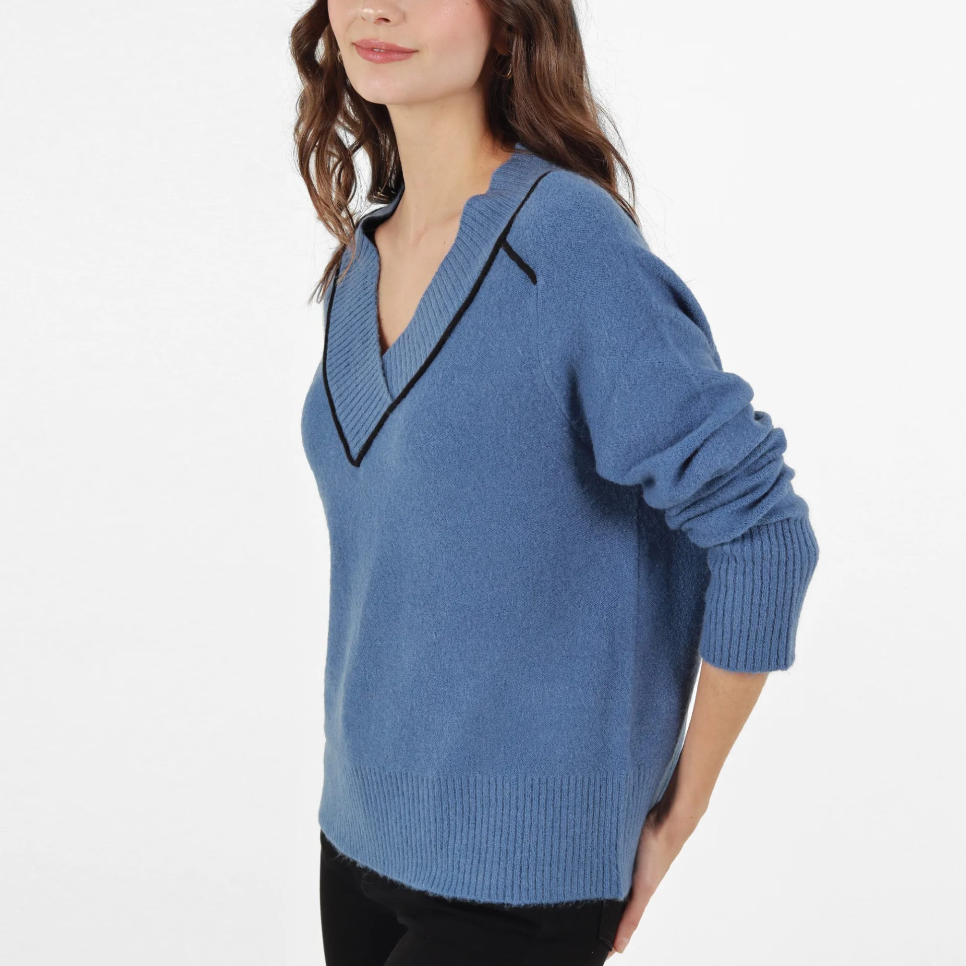 Sweater Cuello V Manga Larga - imagen 3