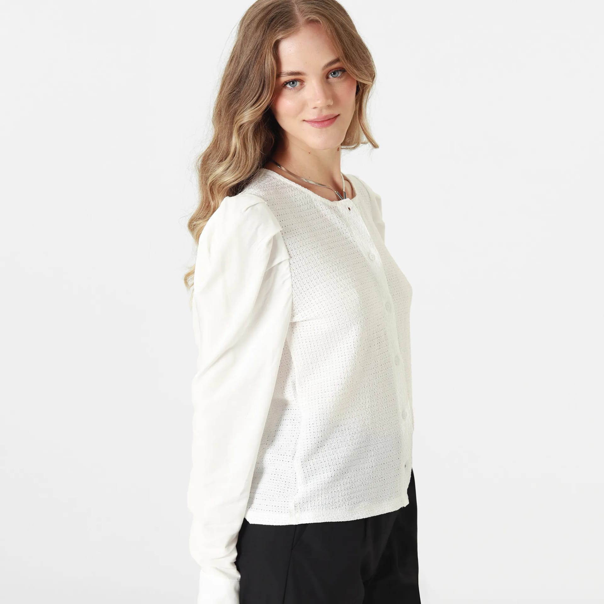 Blusa Cuello Redondo Manga Larga - imagen 3