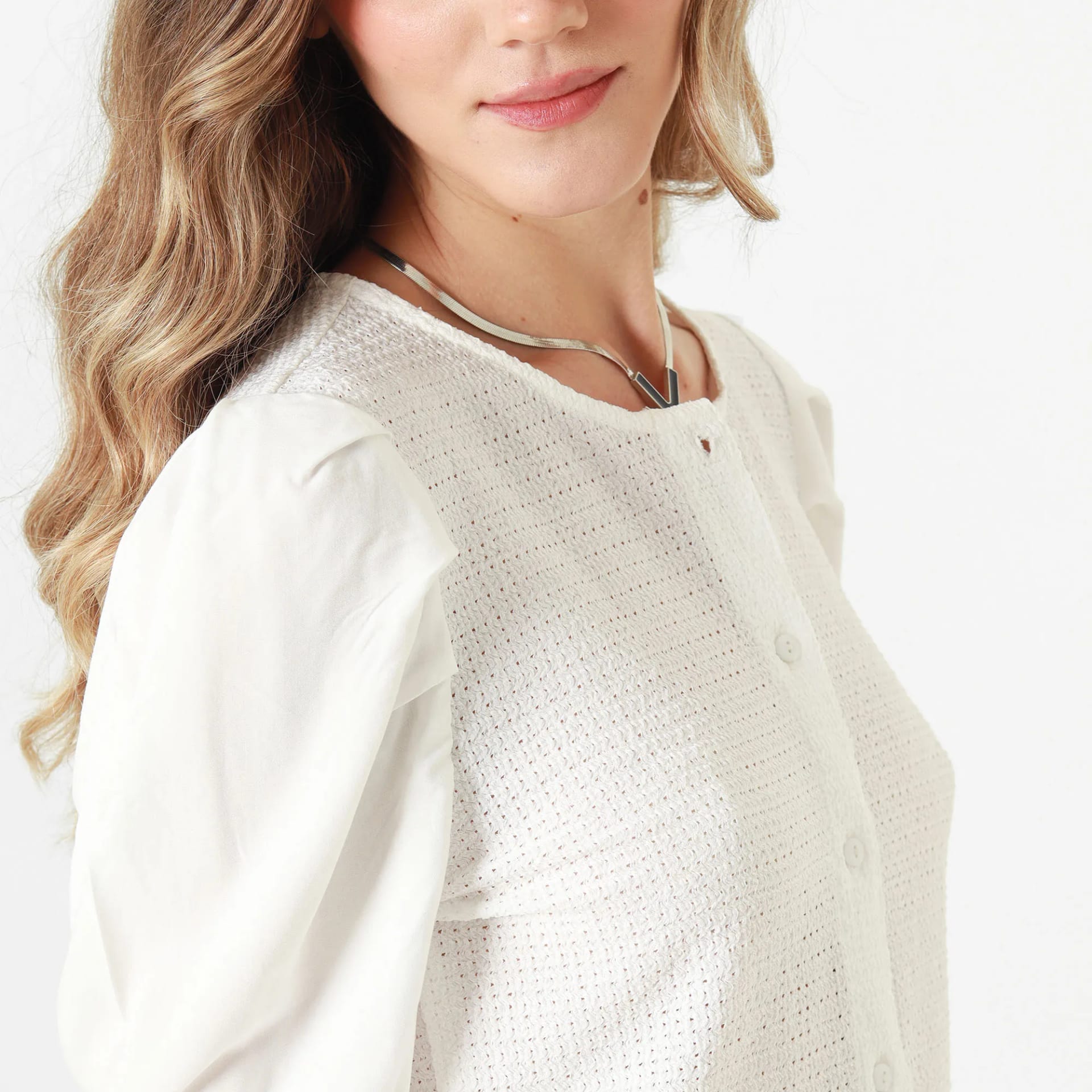 Blusa Cuello Redondo Manga Larga - imagen 1