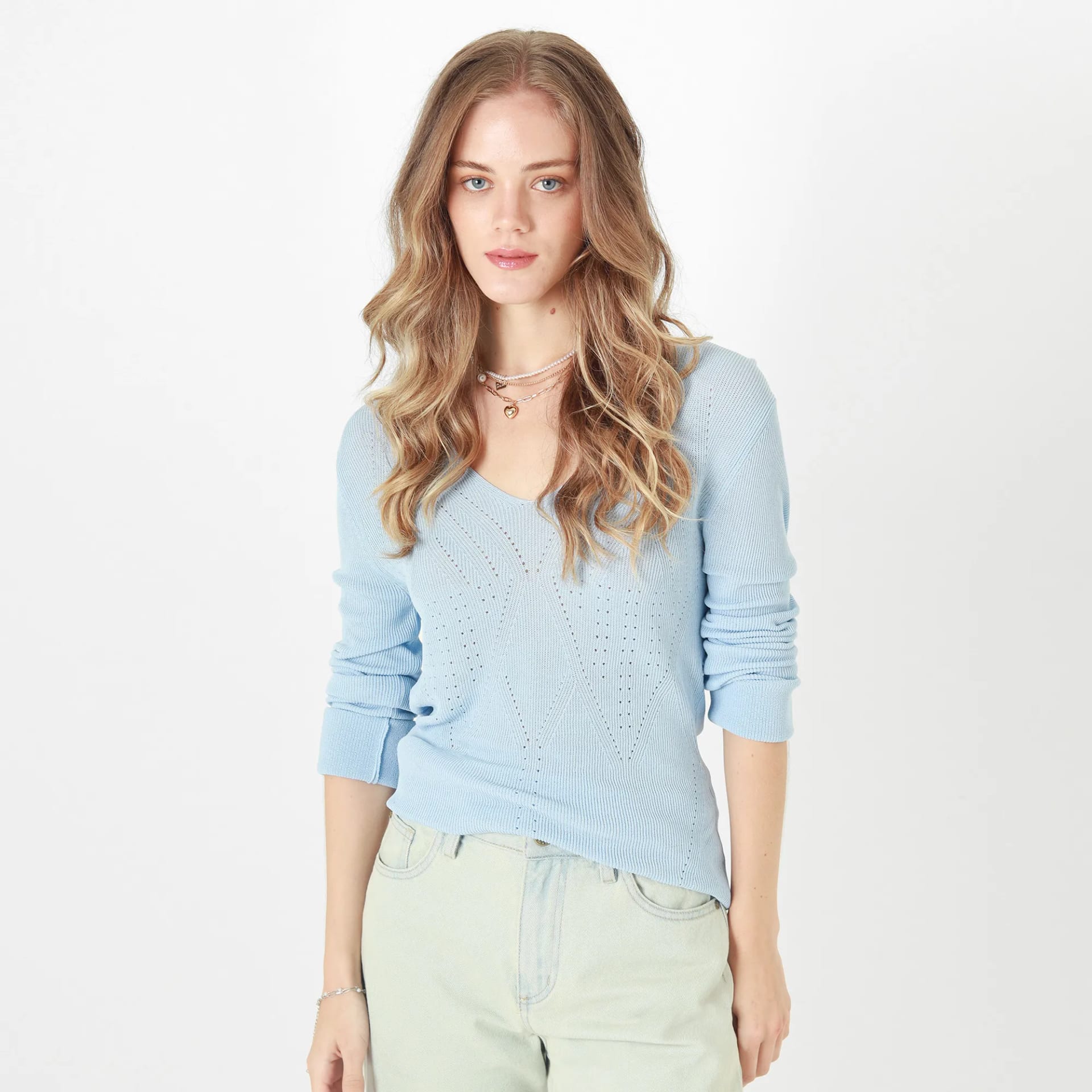 Sweater Cuello V Manga Larga - imagen 4