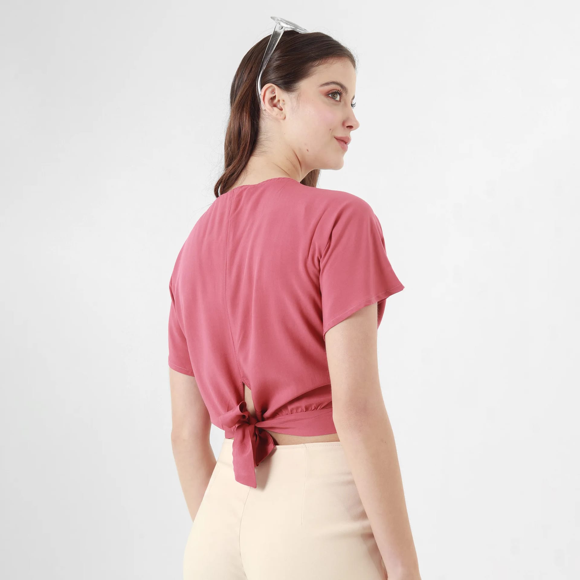 Blusa Cuello  En V Manga Corta - imagen 5