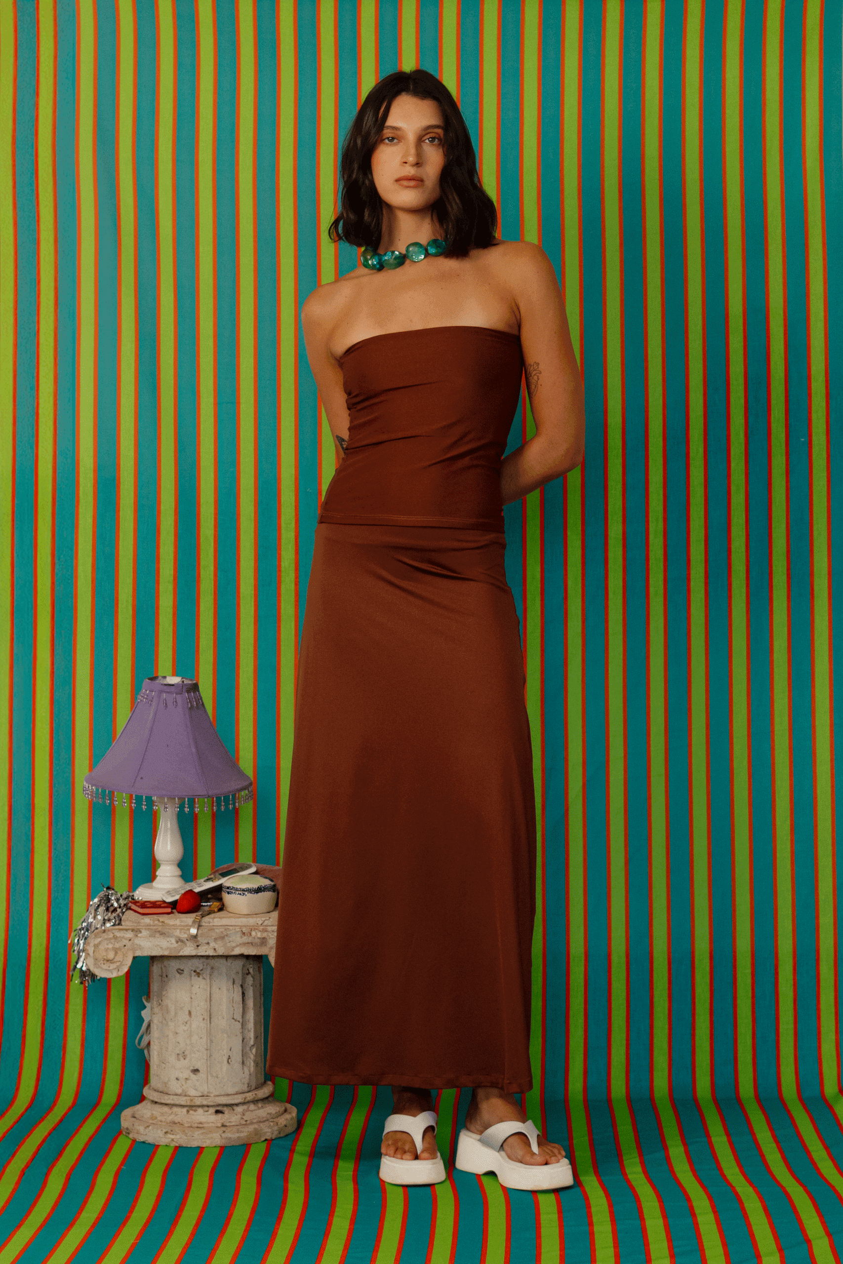 Brown Long Skirt - imagen 3