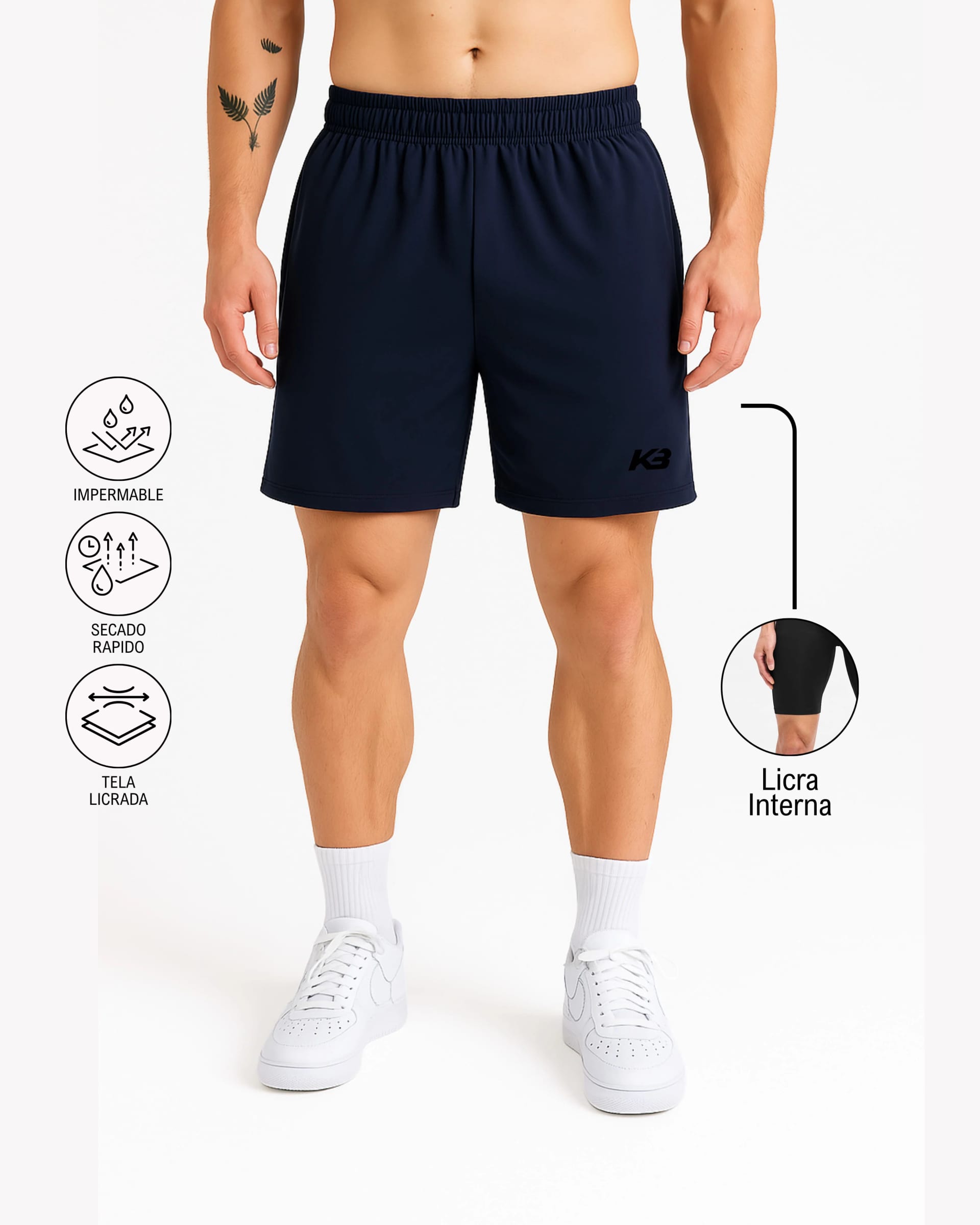 Pantaloneta Con Licra Interna, Medida Perfecta┃KBMEN RF.279 - imagen 5