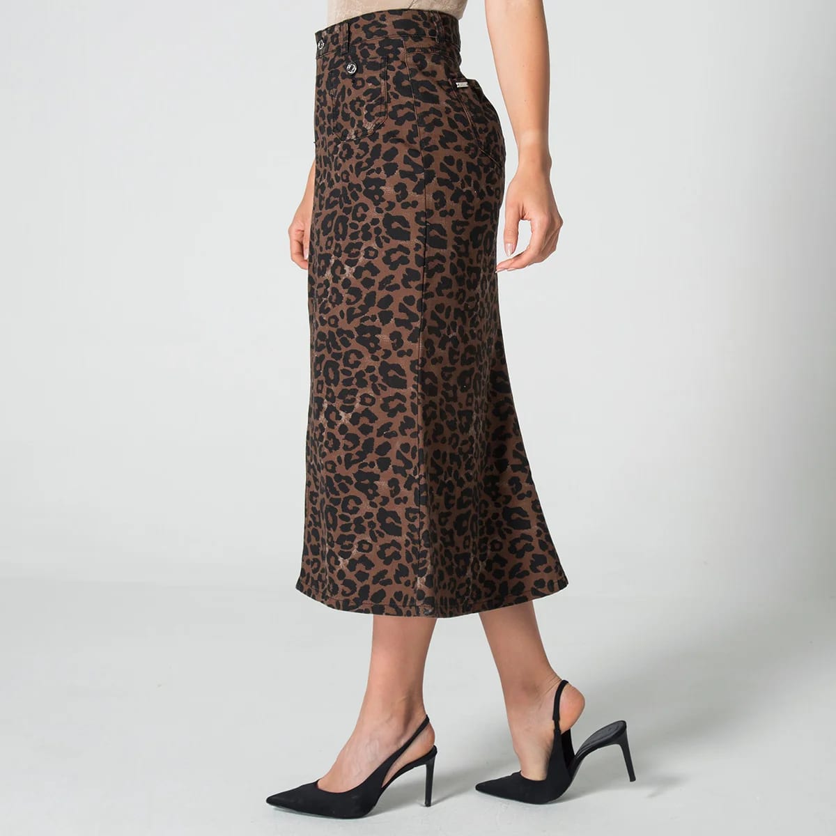 Falda Larga Slim Animal Print Midi Gadiel - imagen 6