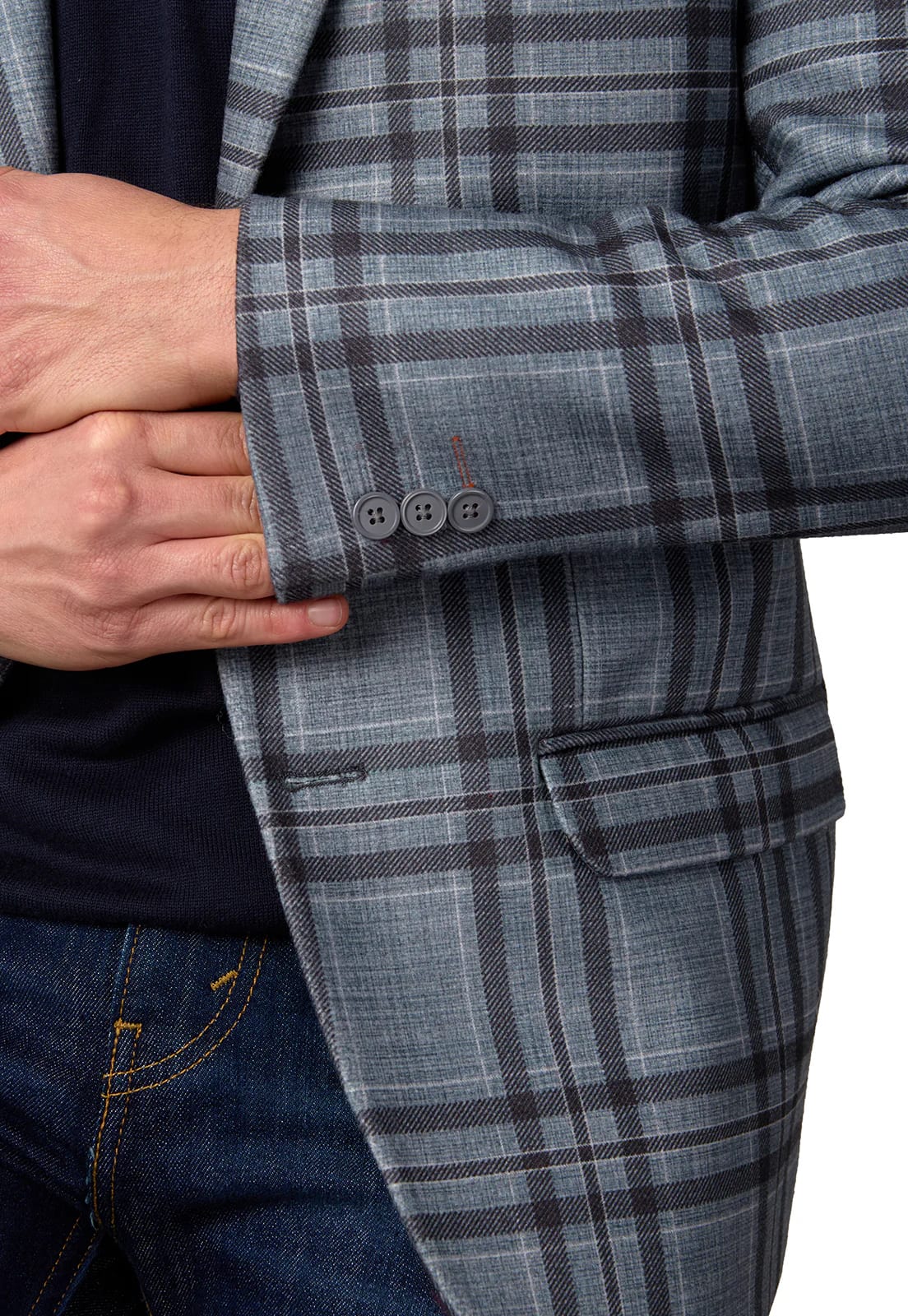 Blazer estampado negro a cuadros - imagen 19