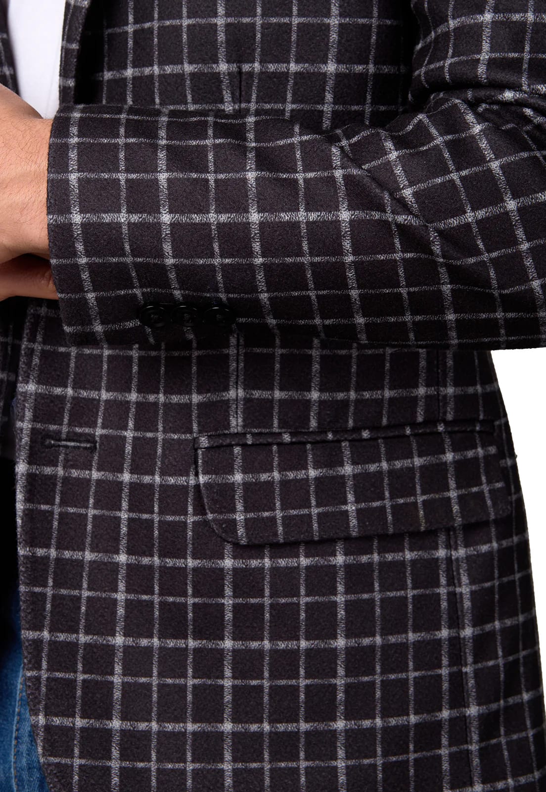 Blazer estampado negro a cuadros - imagen 13
