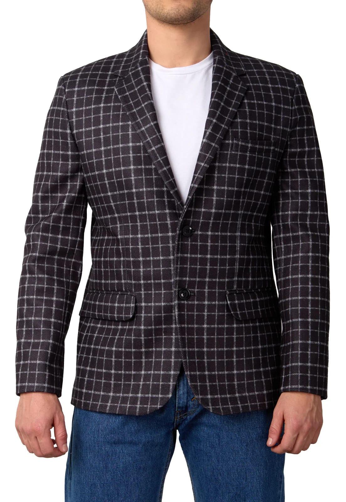 Blazer estampado negro a cuadros - imagen 10
