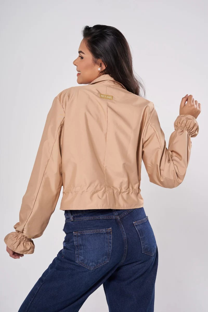Chaqueta corta unicolor camel - imagen 16