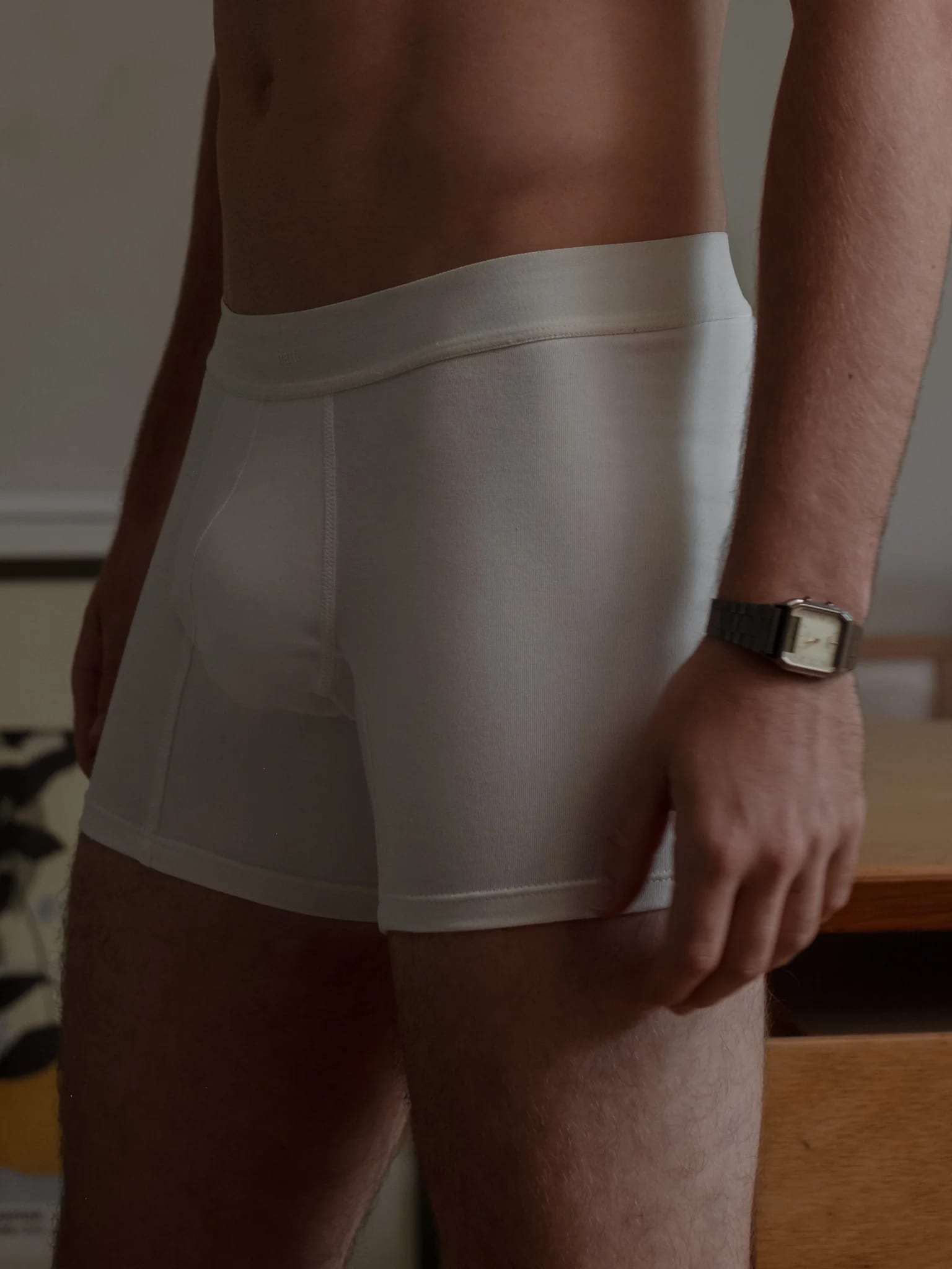 MEN CLASSIC COTTON BOXER - SOFT WHITE - imagen 1