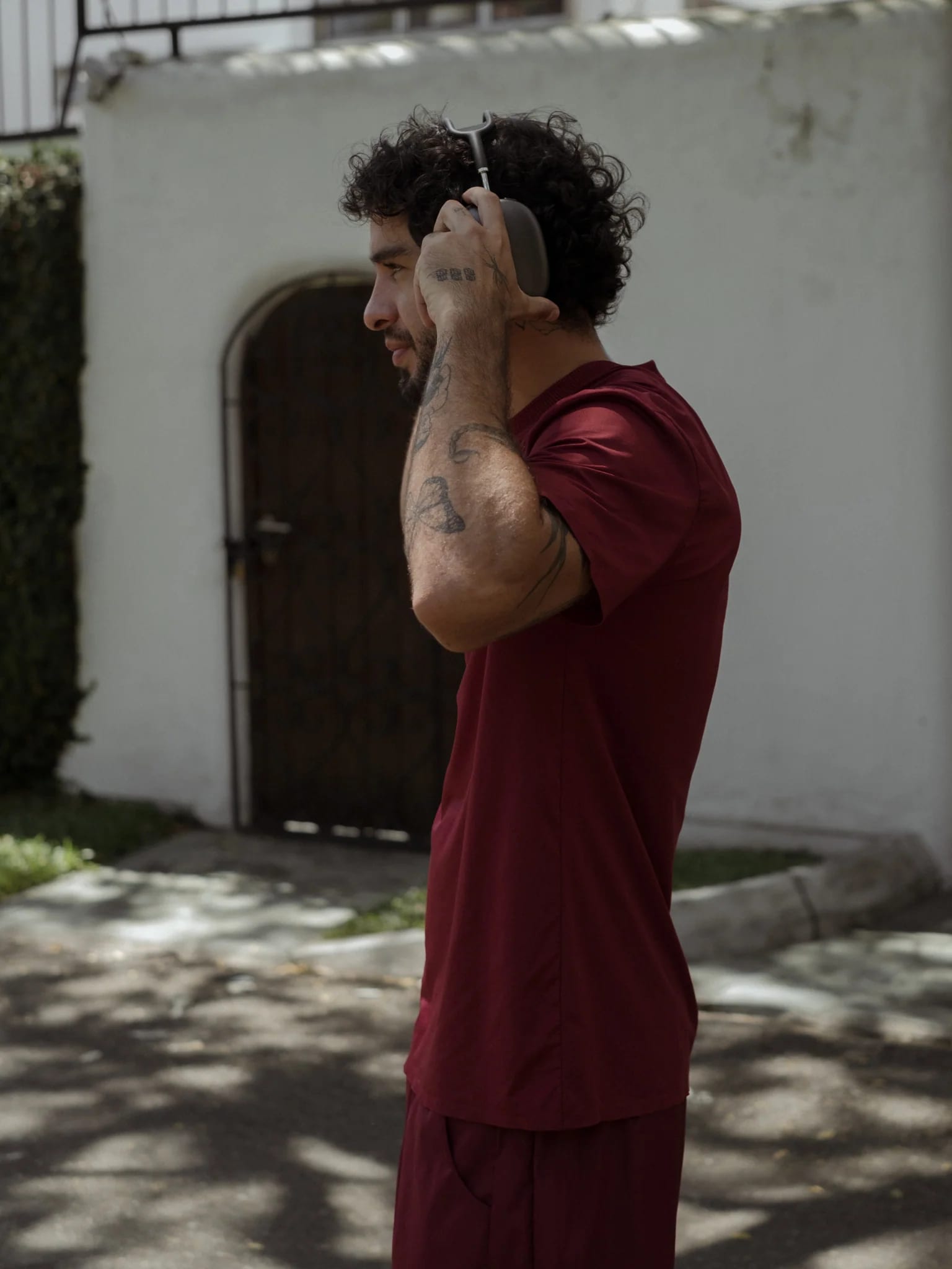 MEN STRUCTURED WORKOUT T-SHIRT - BERRY - imagen 9