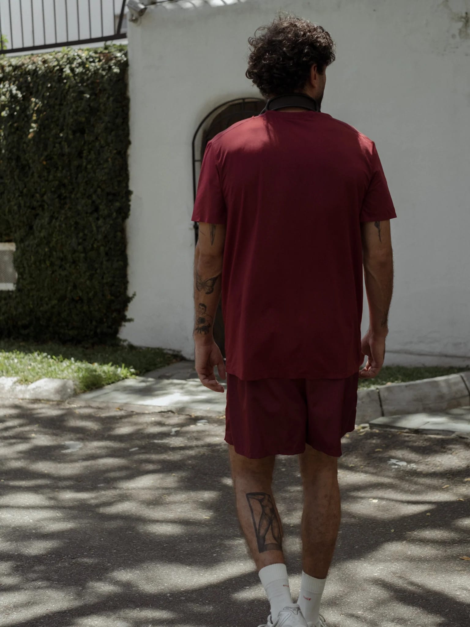MEN STRUCTURED WORKOUT T-SHIRT - BERRY - imagen 12