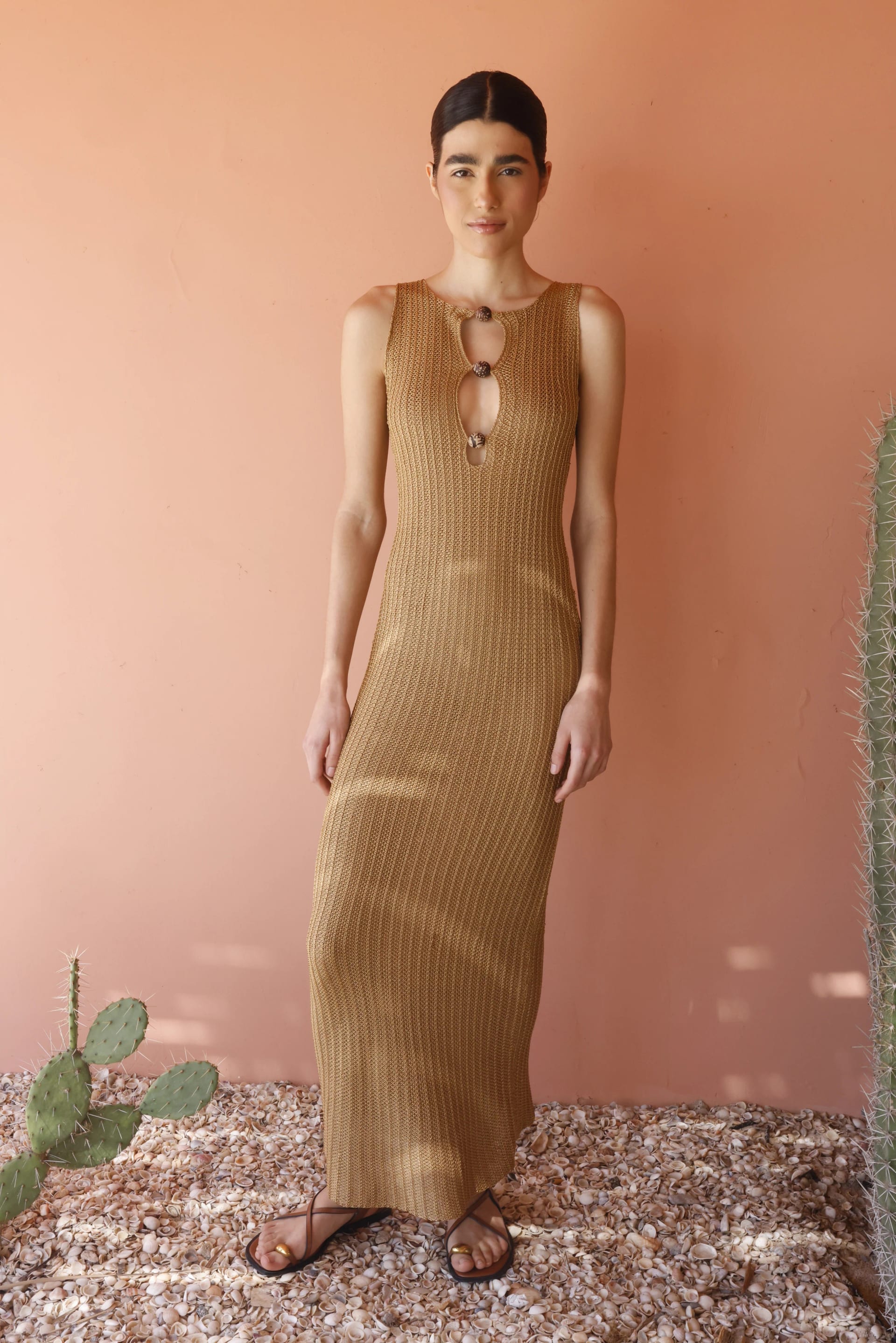 TAROA DRESS - GOLD - imagen 6