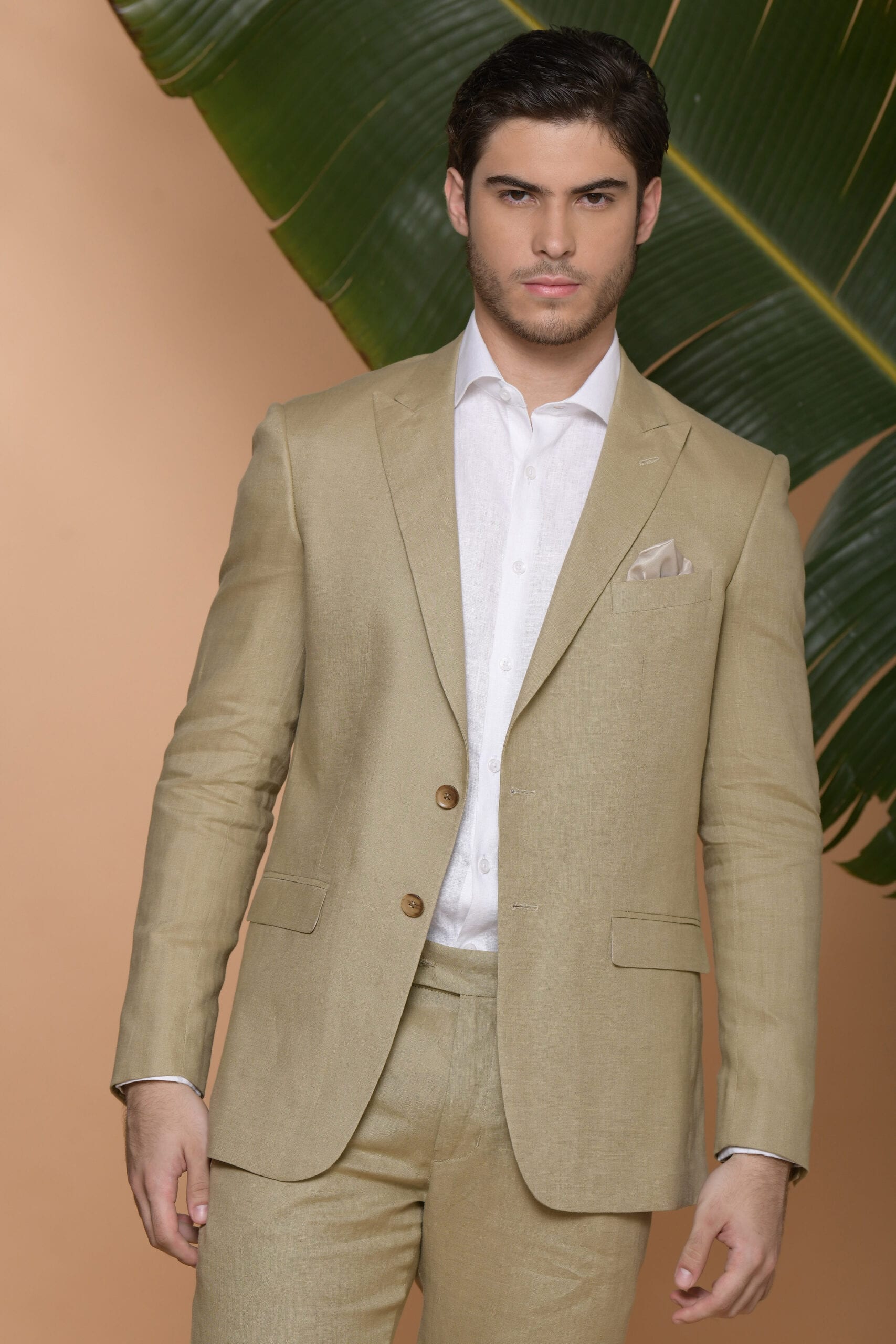 Traje Slim Fit 100% Lino Verde Aloe - imagen 14