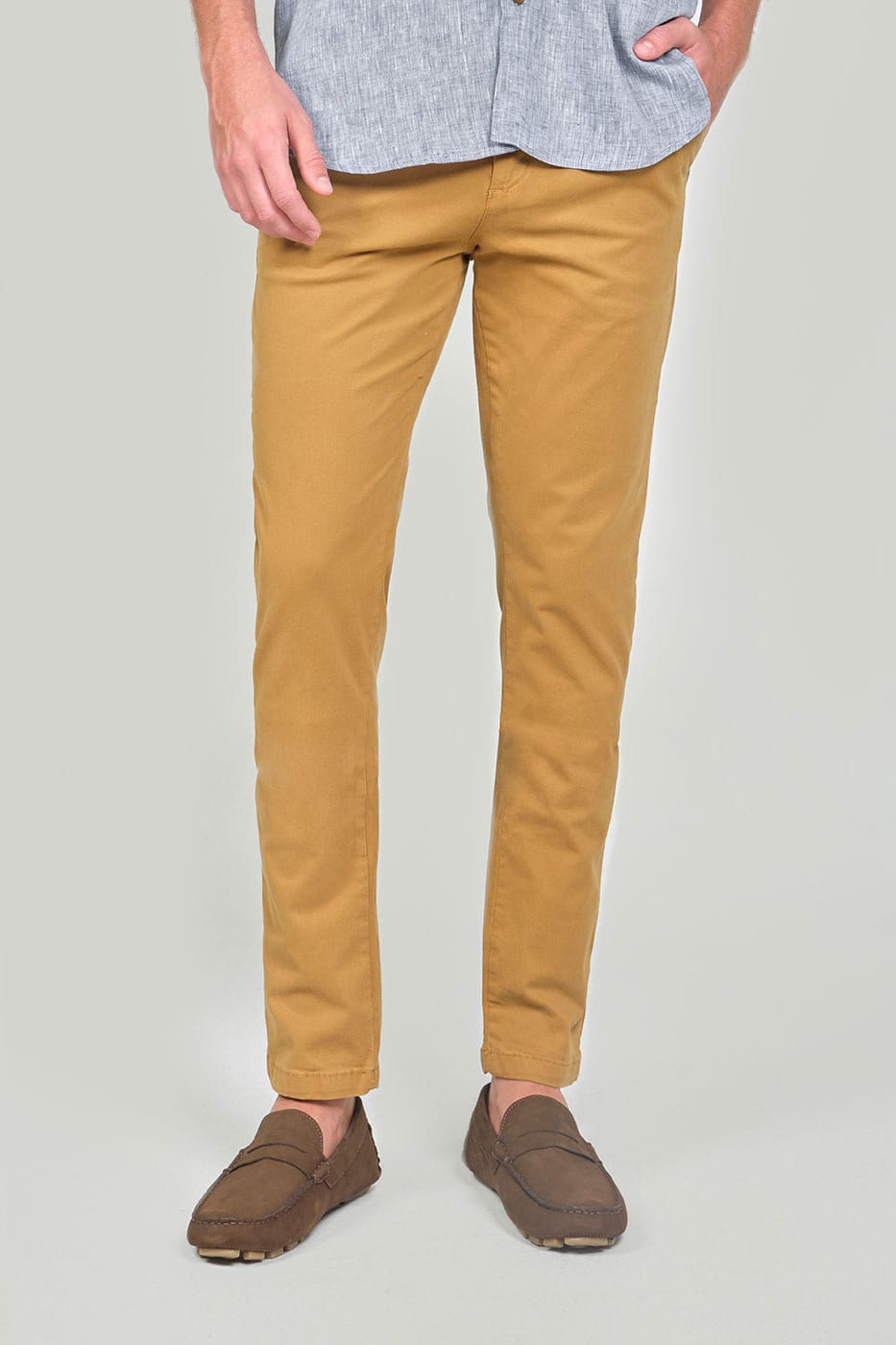 Pantalón Chino Slim Fit Dril Camel - imagen 2