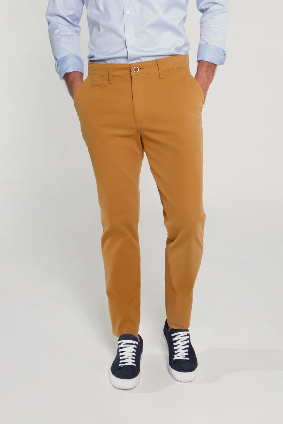 Pantalón Chino Slim Fit Dril Camel - imagen 4