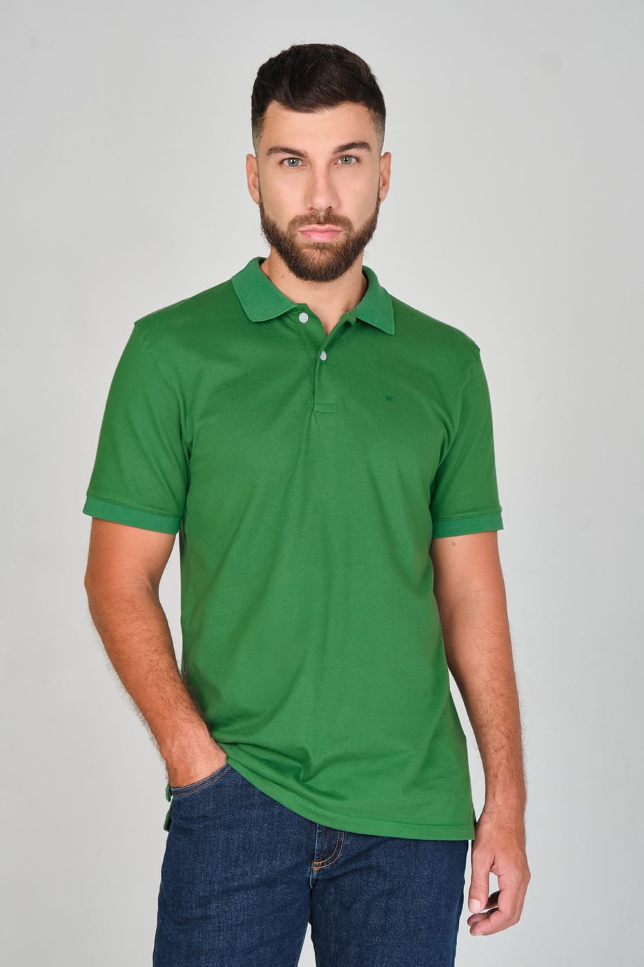 Camiseta Polo 100% Algodón Piqué Verde Oscuro - imagen 5