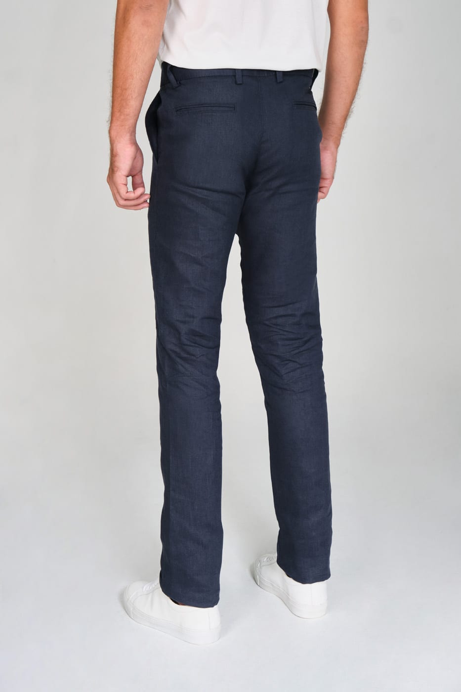Pantalón Formal Slim Fit 100% Lino Azul Navy Stolichnaya - imagen 2