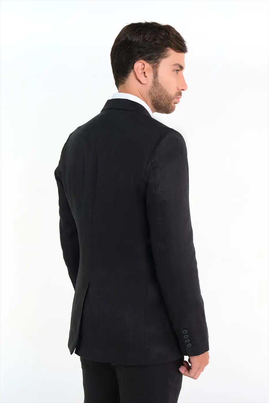 Traje Classic Fit 100% Lino Negro - imagen 5