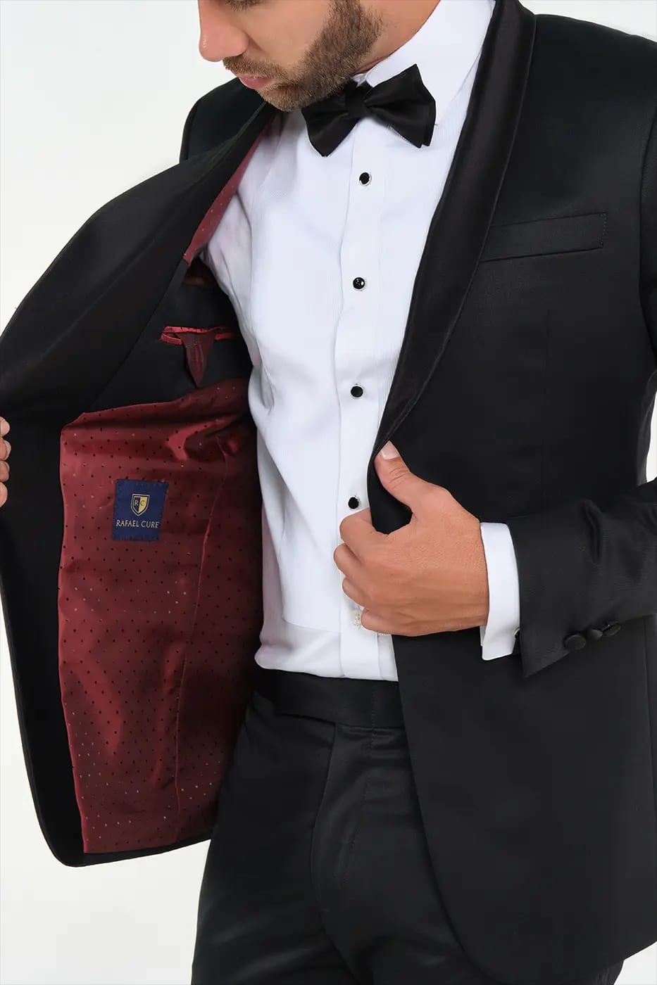 Traje Smoking Slim Fit Paño Negro - imagen 11