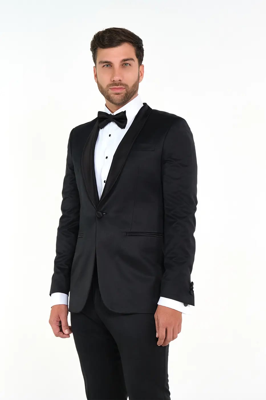 Traje Smoking Slim Fit Paño Negro - imagen 7