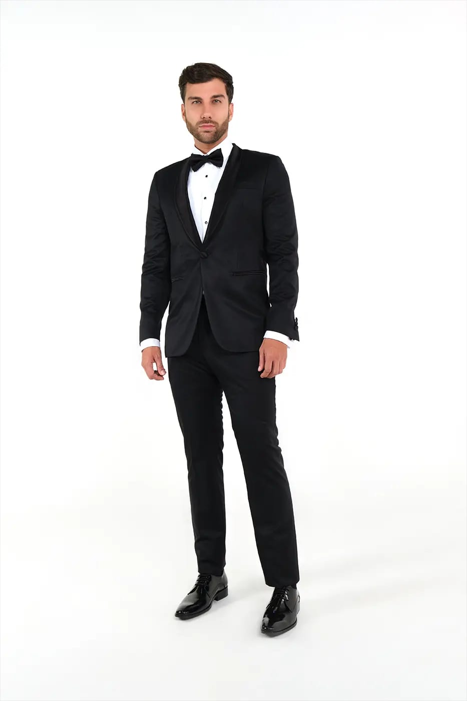 Traje Smoking Slim Fit Paño Negro - imagen 10