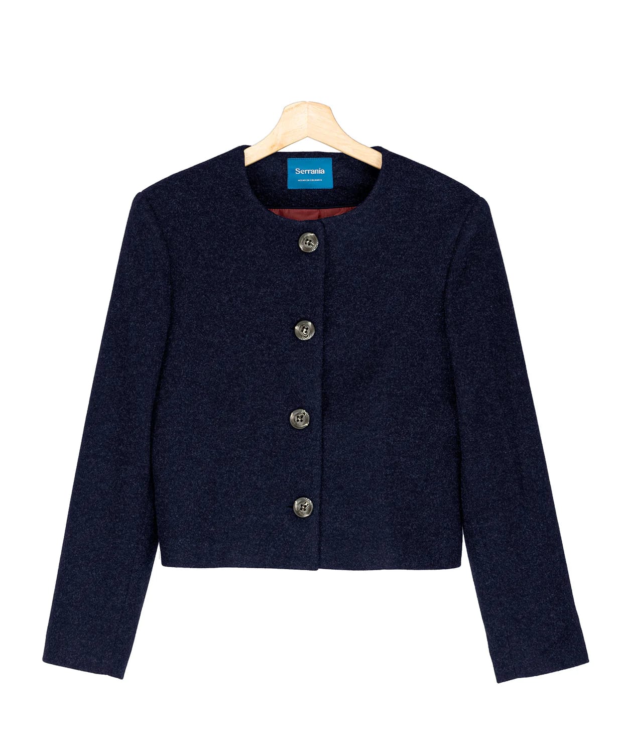Chaqueta Cropped en Paño Azul Toronto - imagen 3