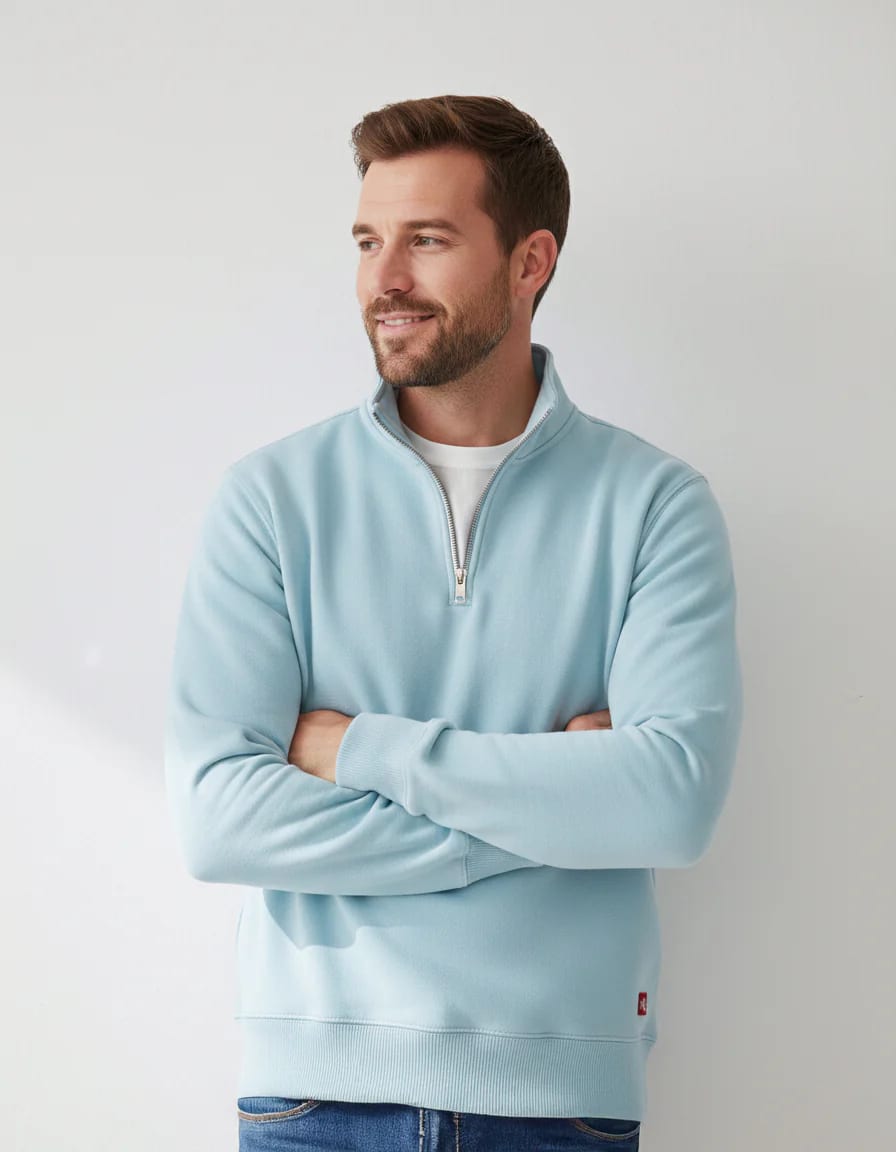 Buzo cuello alto hombre Azul Celeste - imagen 15