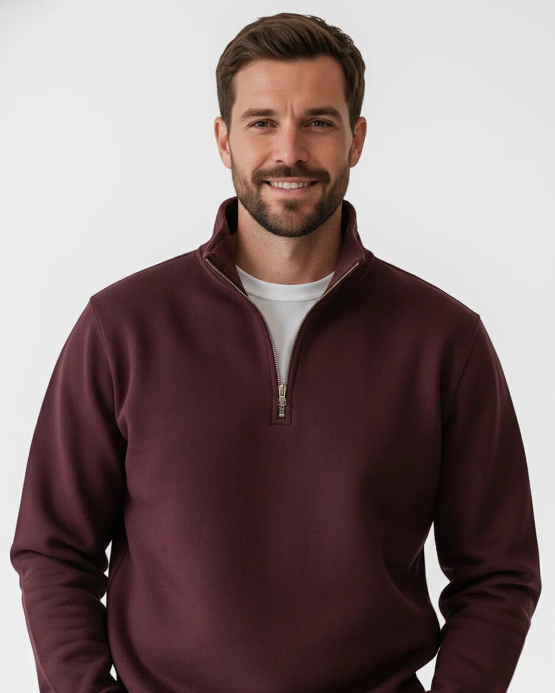 Buzo cuello alto hombre Vinotinto Burdeos - imagen 11