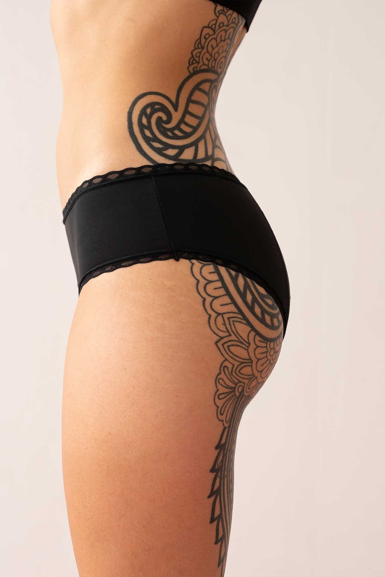 Calzones Menstruales | Descaderado Negro súper absorbente - imagen 3
