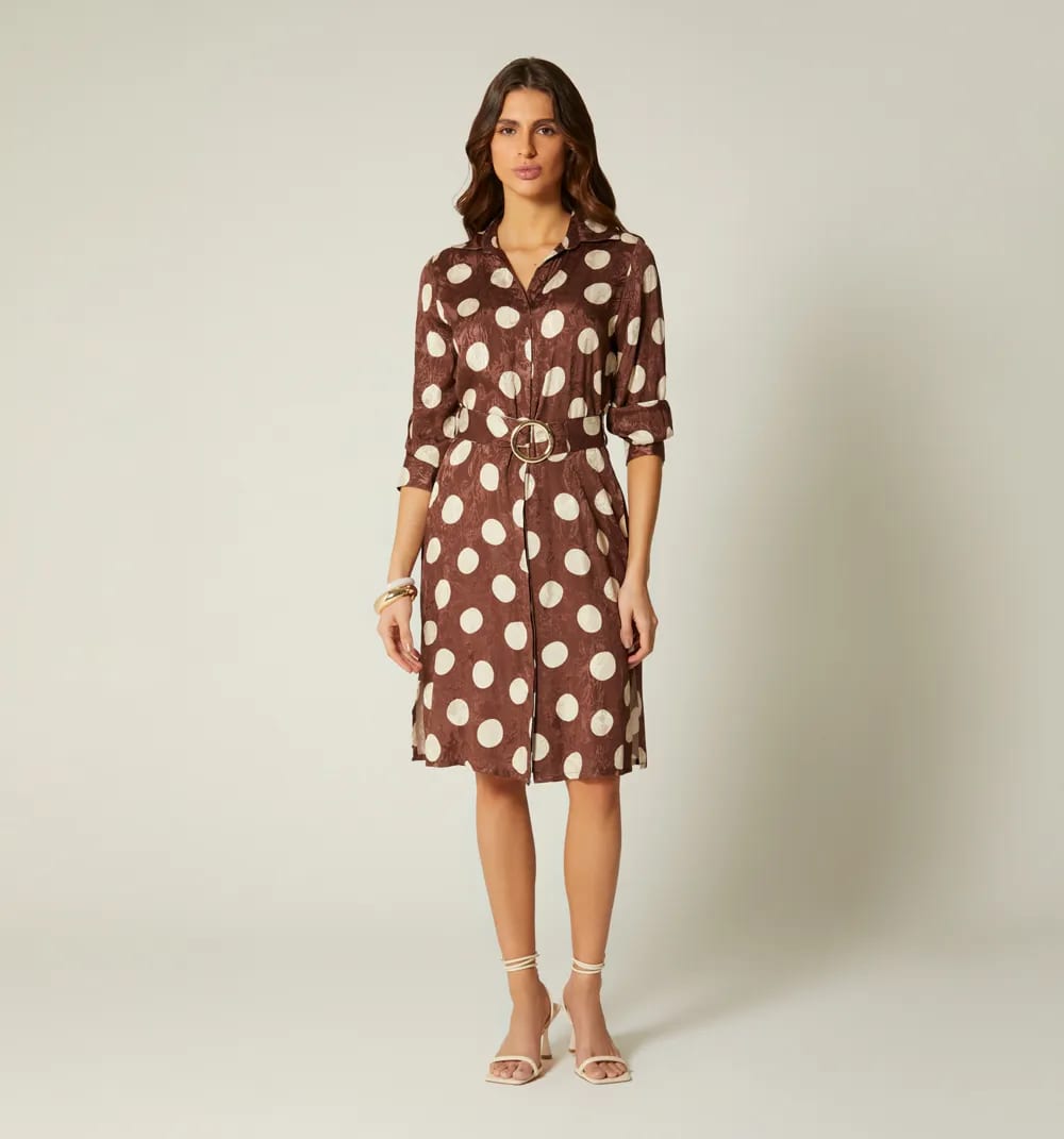 Vestido camisero manga 3/4 - imagen 5