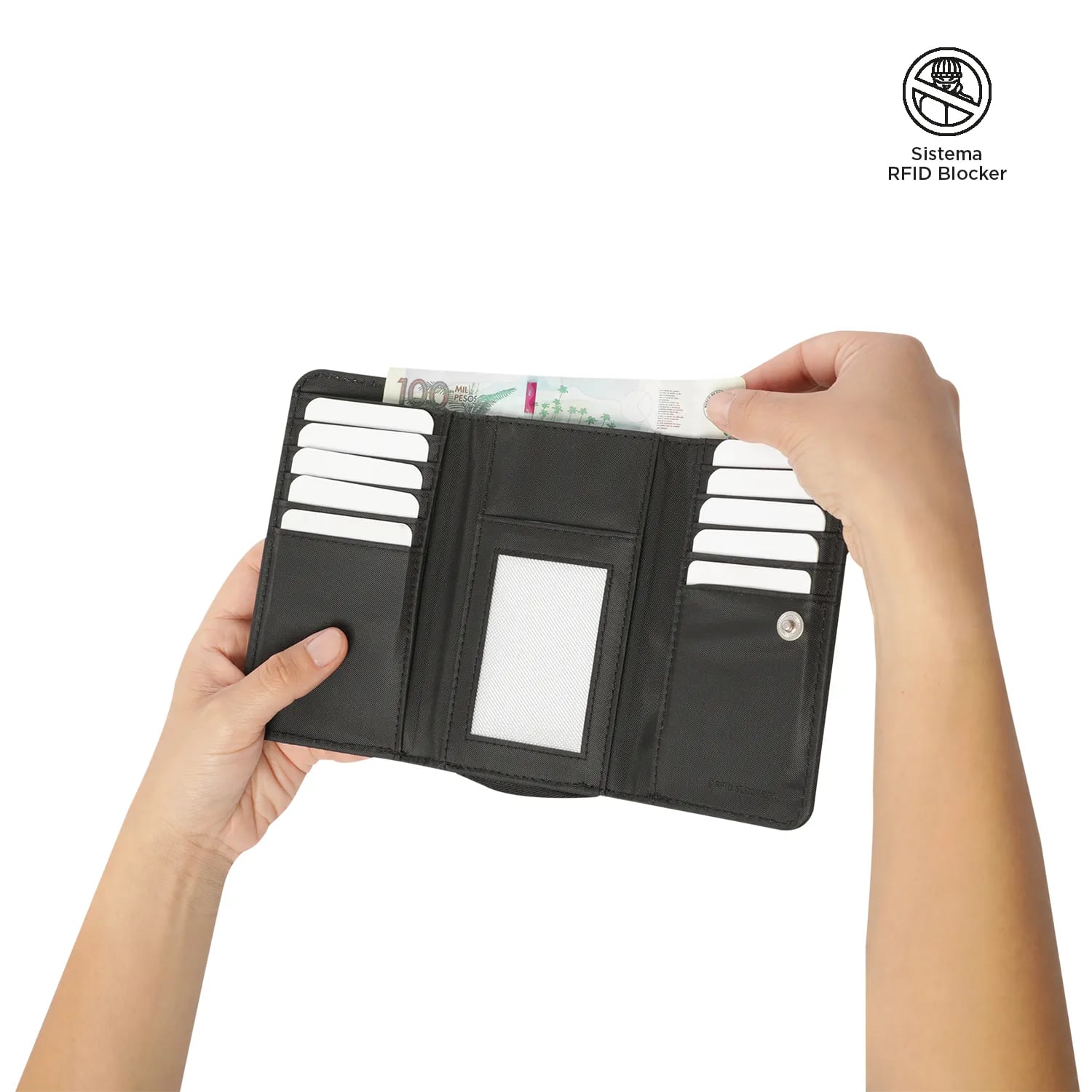 Billetera Texture Var con RFID Blocker Negra - imagen 4