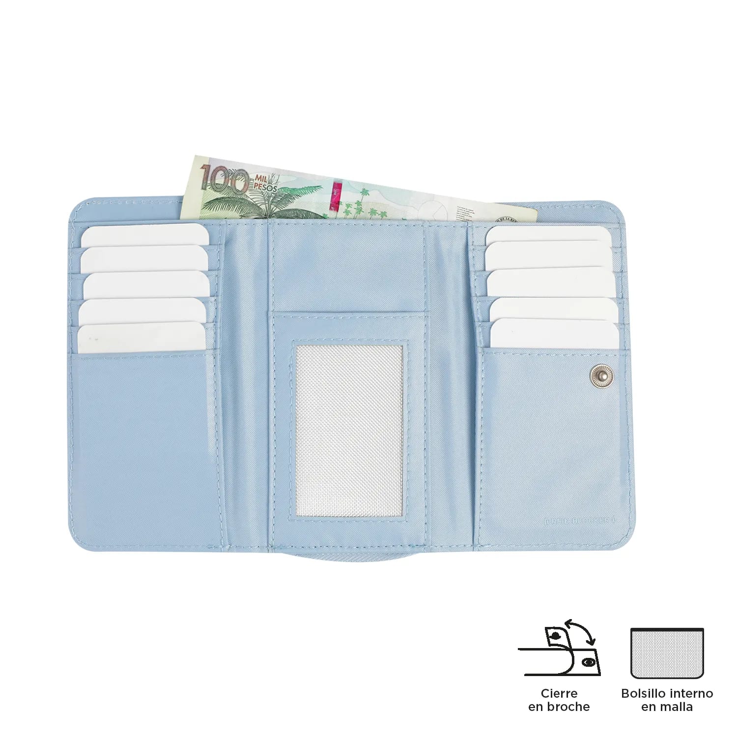 Billetera Texture Var con RFID Blocker Azul - imagen 9