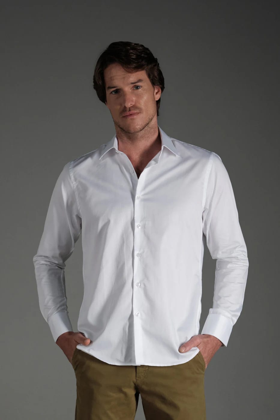 Camisa Classic Algodón Blanco Saten - imagen 5